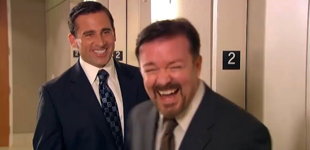 The Office - Michael Scott and David Brent bloopers || USA meets UK đđ The Office - Michael Scott and David Brent bloopers || USA meets UK đđ