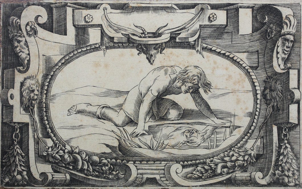Georges Reverdy. Narcissus. Engraving. 1536 - 1569. – Goldin Fine Art