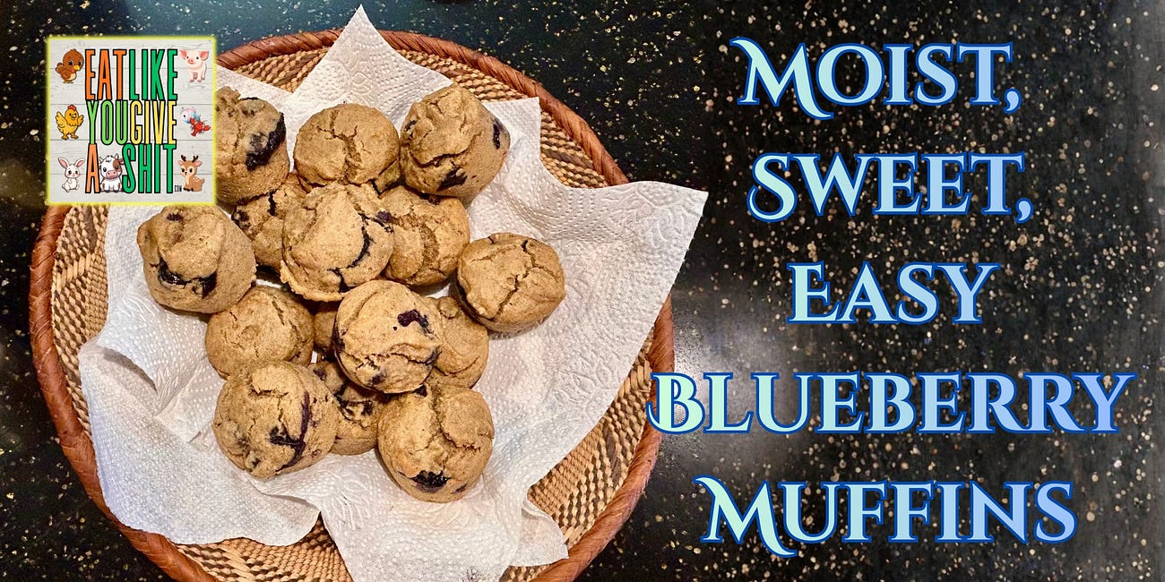 Moist, sweet, easy Blueberry Muffins