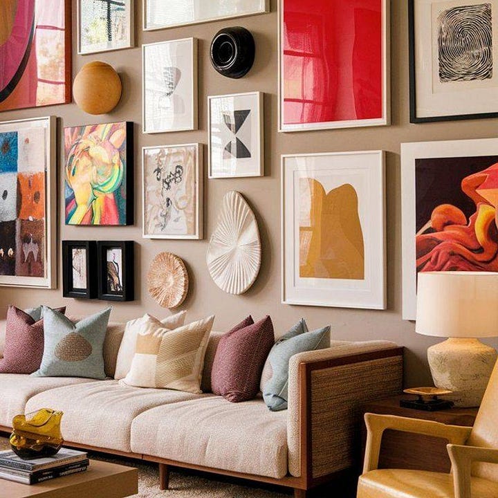 Mix Media Gallery Wall (Image: artgoda) | Interior of Sir John Soane Museum (Image: Gareth Gardner)
