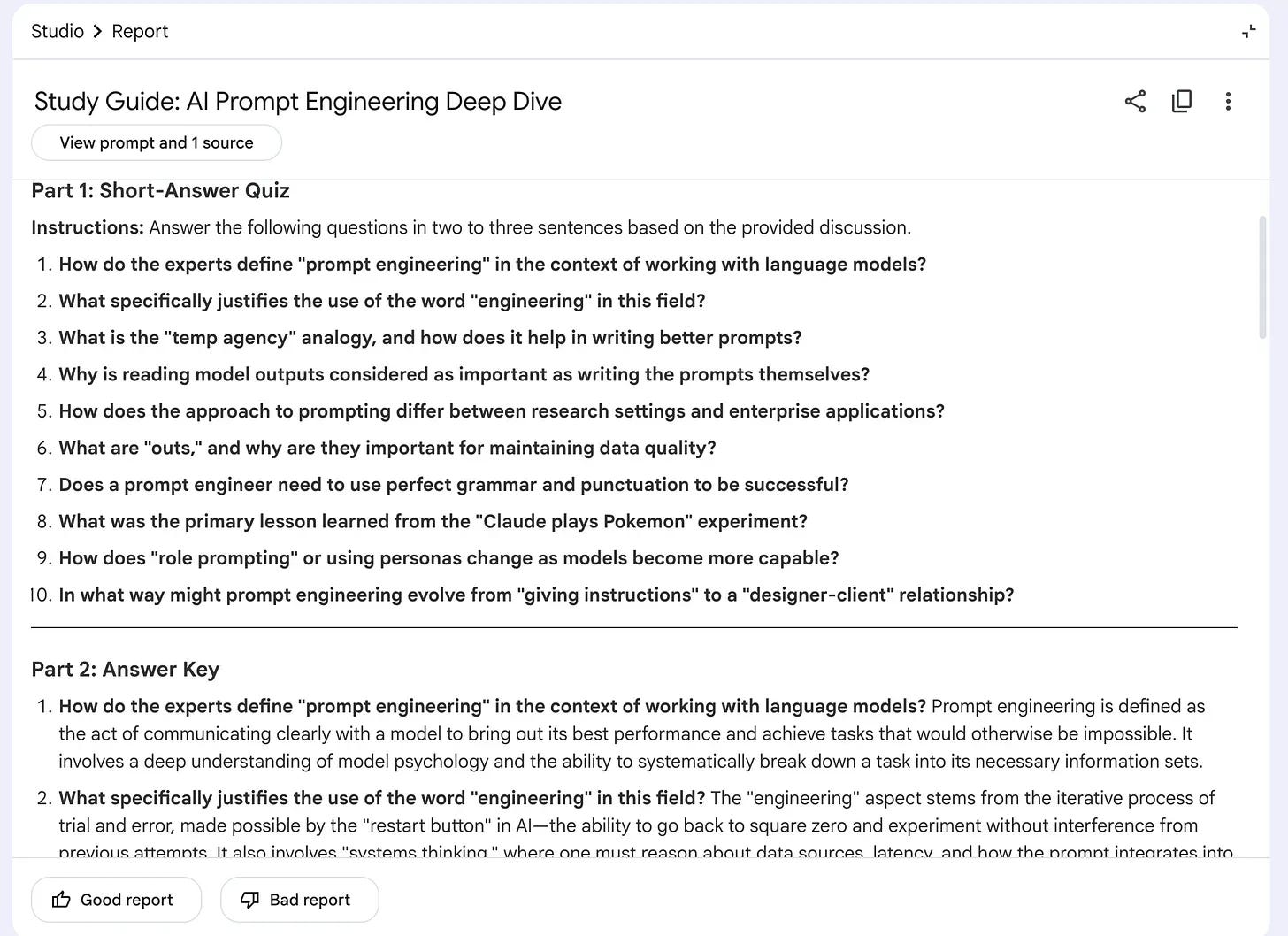 NotebookLM study guide report with quiz, terms, and glossary in one pass NotebookLM study guide report with quiz, terms, and glossary in one pass