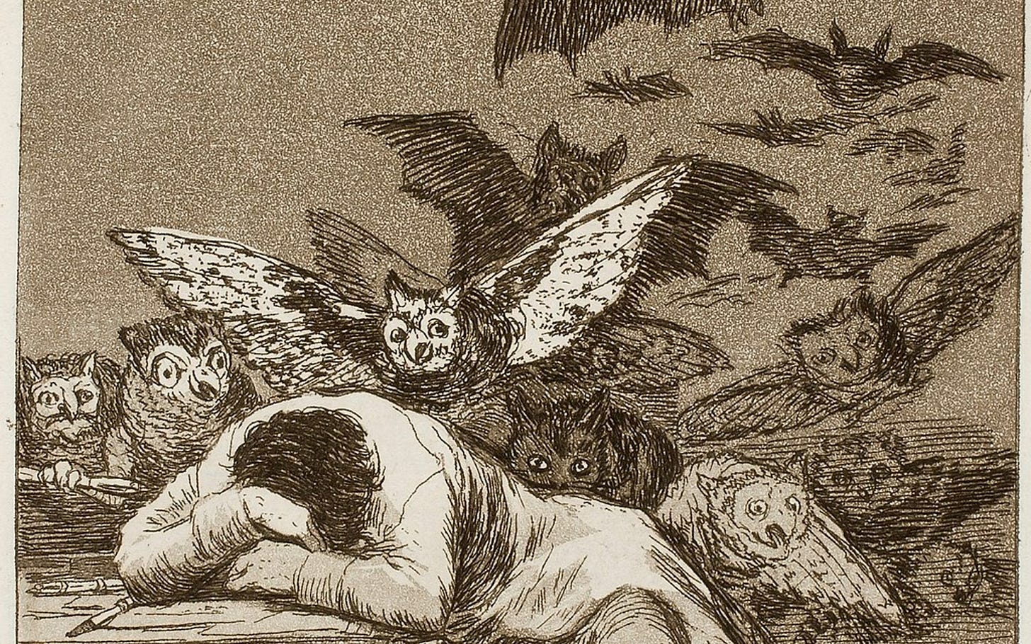 Stop and Look – The Sleep of Reason produces Monsters by Francisco de Goya  - Reaction