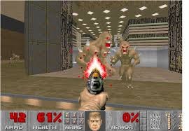The first-person shooter game Doom ...
