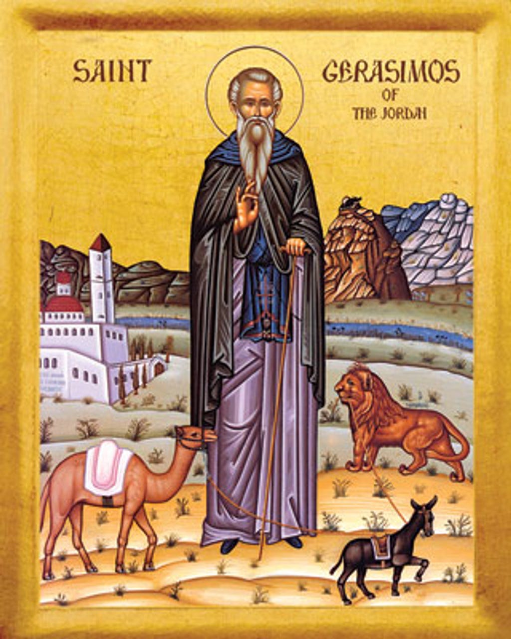 Icon of St. Gerasimos of the Jordan - 20th c. - (1GE50) - Uncut Mountain  Supply