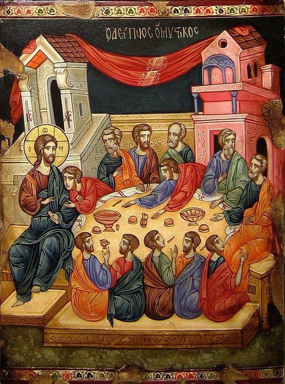 The Last Supper, Hand Painted Orthodox Icon, Byzantine Orthodox Icon,  Orthodox Art, Made to Order - Etsy UK