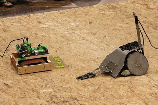 Grainy vintage photo of robotic combat from the Critter Crunch. Grainy vintage photo of robotic combat from the Critter Crunch.