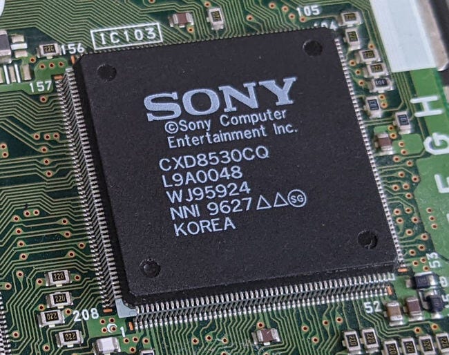 Sony I/O chip on PlayStation 2 motherboard