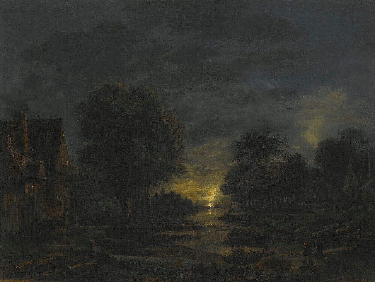 Aert van der Neer, Moonlit River Landscape, about 1650 Aert van der Neer, Moonlit River Landscape, about 1650