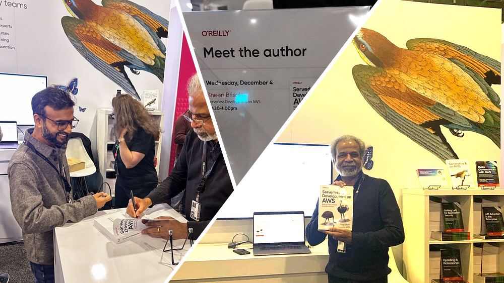 I am at the O’Reilly booth. AWS re:Invent 2024.