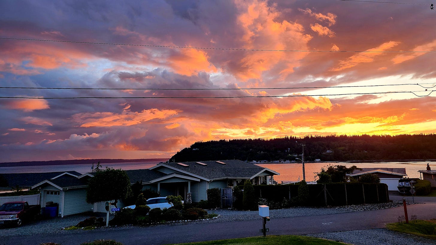 dramatic sunset taken from front deck 