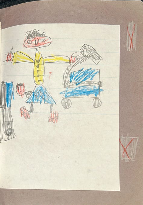 A little illustrated story for my mum, Steven Light aged 4.