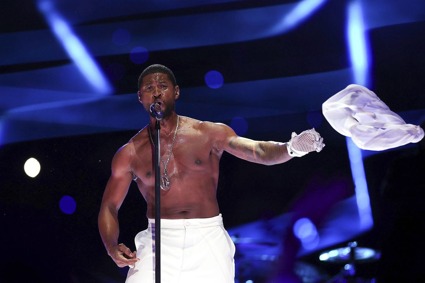 Usher Strips and Roller Skates During Super Bowl 2024 Halftime Show