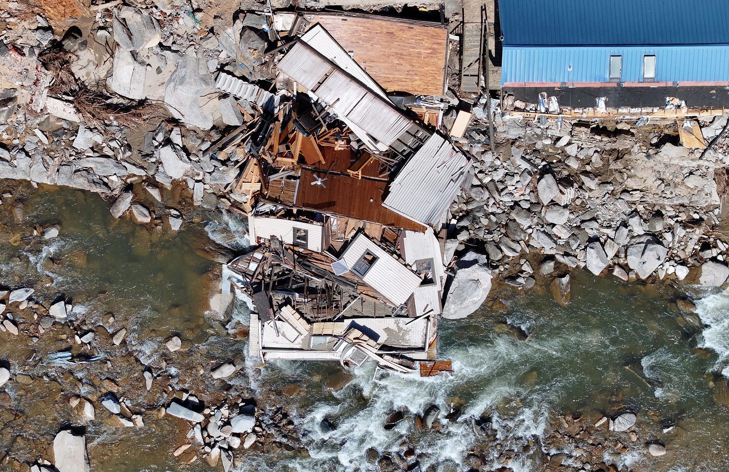 The aftermath of Hurricane Helene in North Carolina, October 8, 2024. (Photo by Mario Tama via Getty Images.) The aftermath of Hurricane Helene in North Carolina, October 8, 2024. (Photo by Mario Tama via Getty Images.)