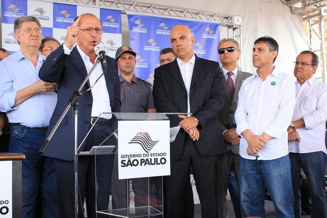 Sebastião Santos acompanha o depoimento de Geraldo Alckmin, na presença do secretário da Segurança Pública, Alexandre de Moraes