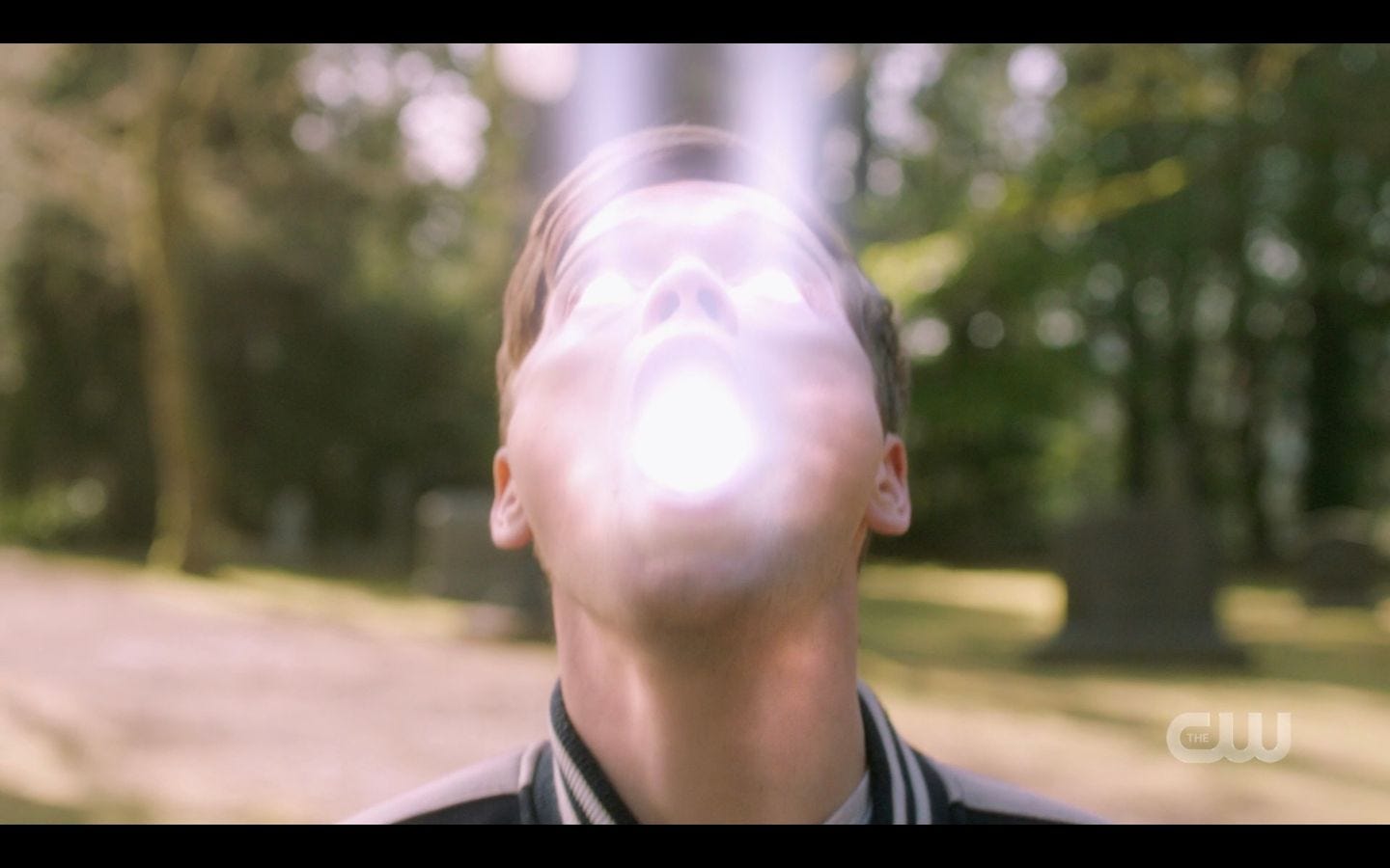 Chuck smites Jack pulling white light out of him SPN 14.20 Chuck smites Jack pulling white light out of him SPN 14.20