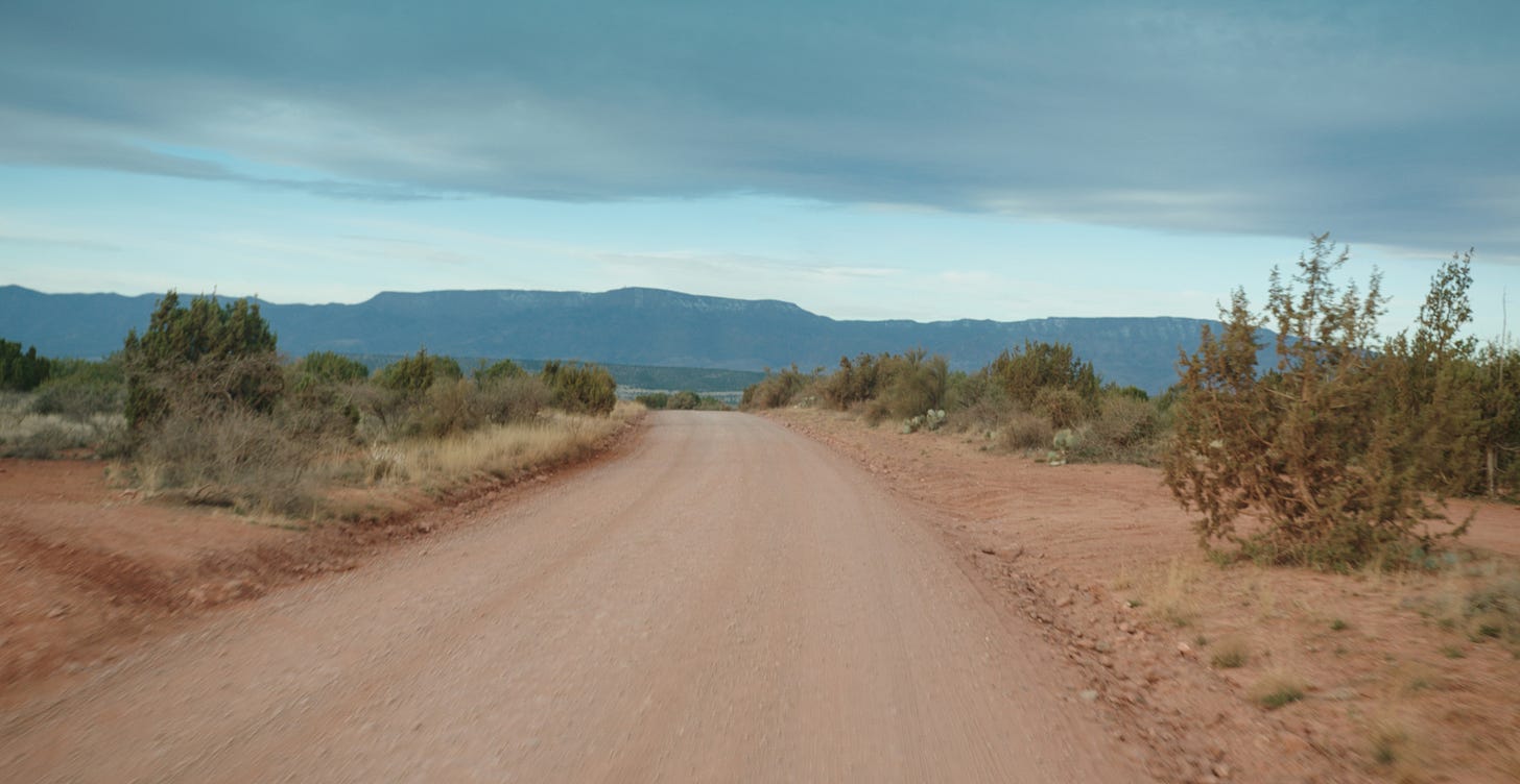 A dirt road in Sedona, AZ, an area known for UFO sightings.