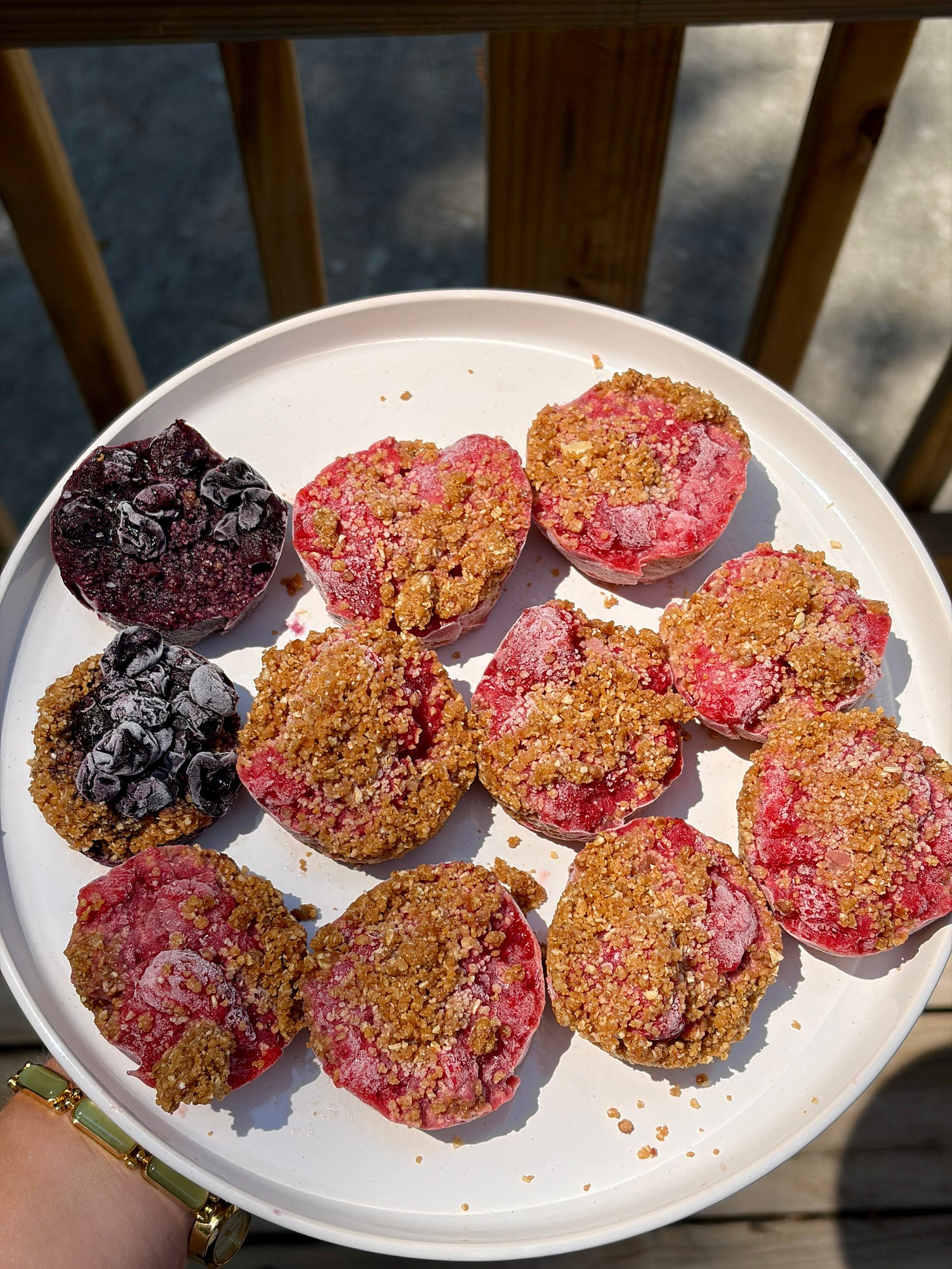 A special treat: Frozen berry crumble dessert bites A special treat: Frozen berry crumble dessert bites