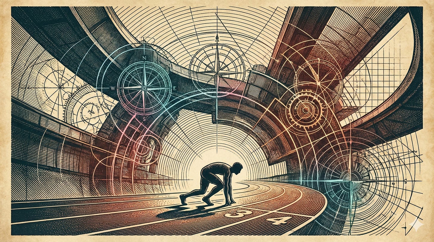 AI startup team achieving 10x impact with small team visualized as futuristic business success