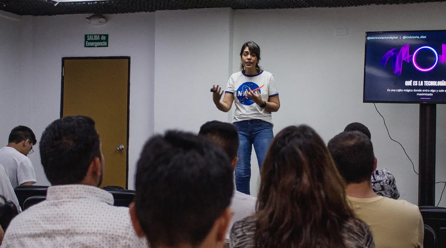 María Victoria Díaz durante su presentación.