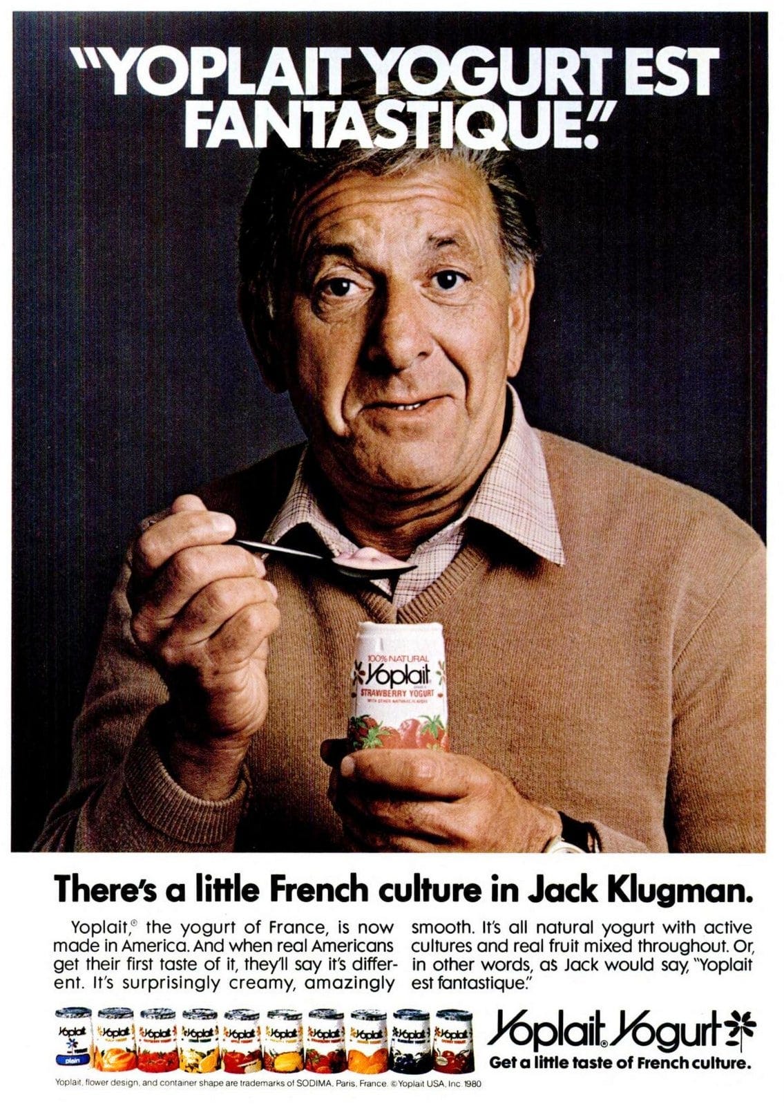 Jack Klugman vintage ad for Yoplait Yogurt (1981)