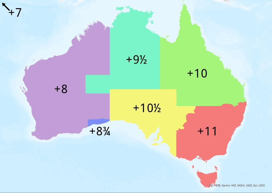 Unofficial Australian Timezones (During DST) : r/MapPorn
