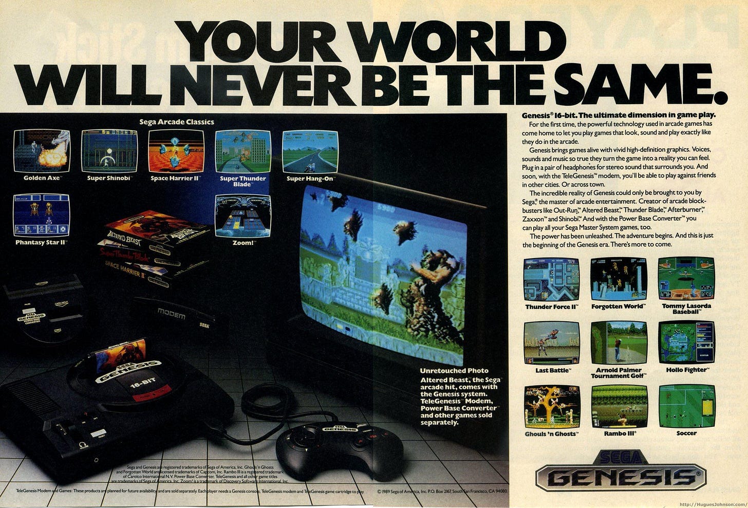 1989 print ad for Sega's new Genesis console. : r/SEGAGENESIS 1989 print ad for Sega's new Genesis console. : r/SEGAGENESIS