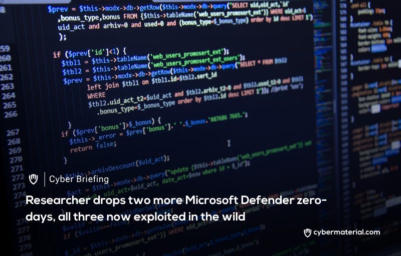 Microsoft Defender Zero-Day Vulnerabilities Exploited – CyberMaterial