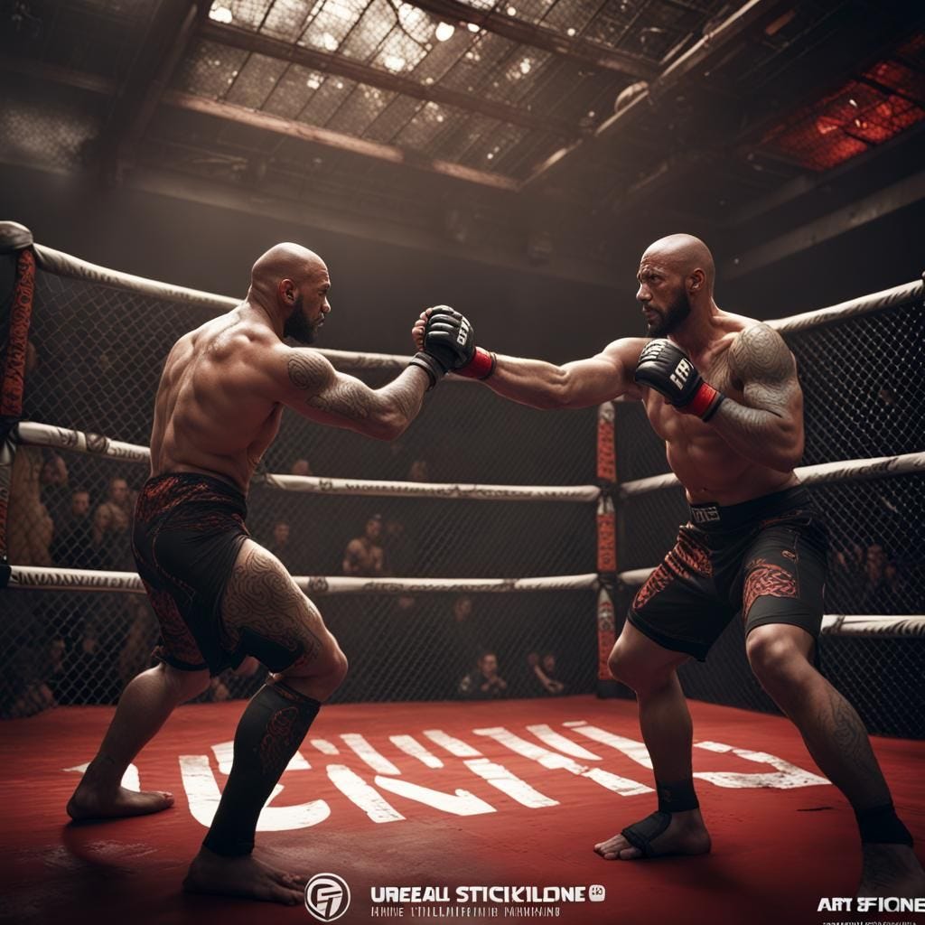 2 men mma cage fight sean strickland