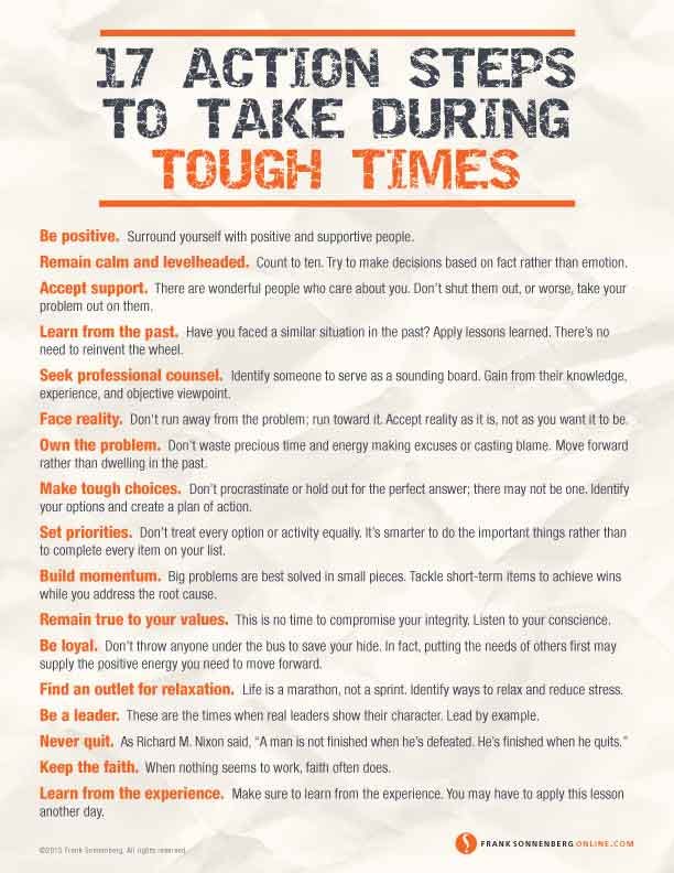 17 Action Steps to Take During Hard Times