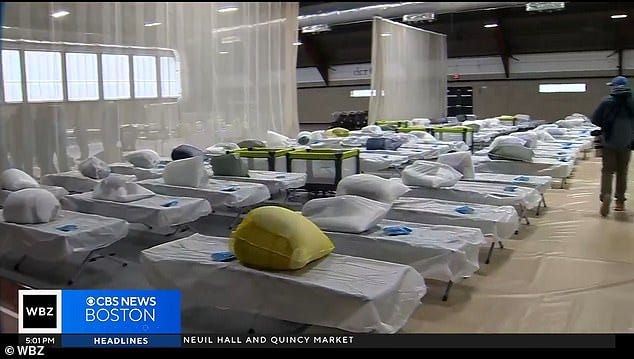 Earlier this month the state opened a new temporary facility with 400 beds in Boston's Melnea Cass Recreational Center
