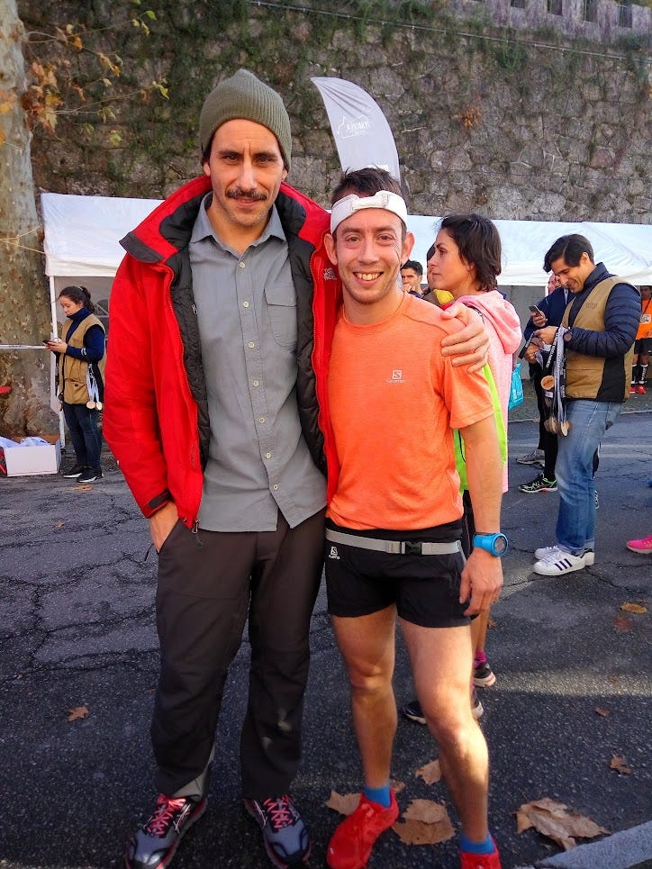 Abel Recknold y yo en Gerês Extreme Marathon