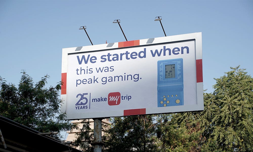 MakeMyTrip turns 25: A nostalgic OOH campaign | Media4Growth
