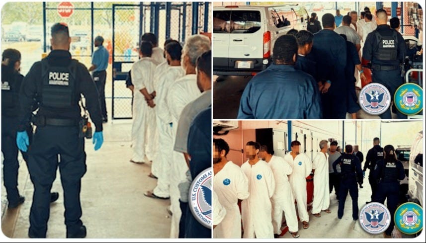 13 Venezuelan cocaine smugglers apprehended by the Coast Guard in the Caribbean are transferred to CBP custody at Port Miami.