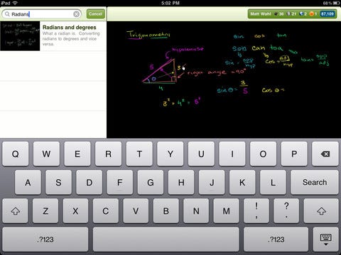 Khan Academy para iPad Khan Academy para iPad