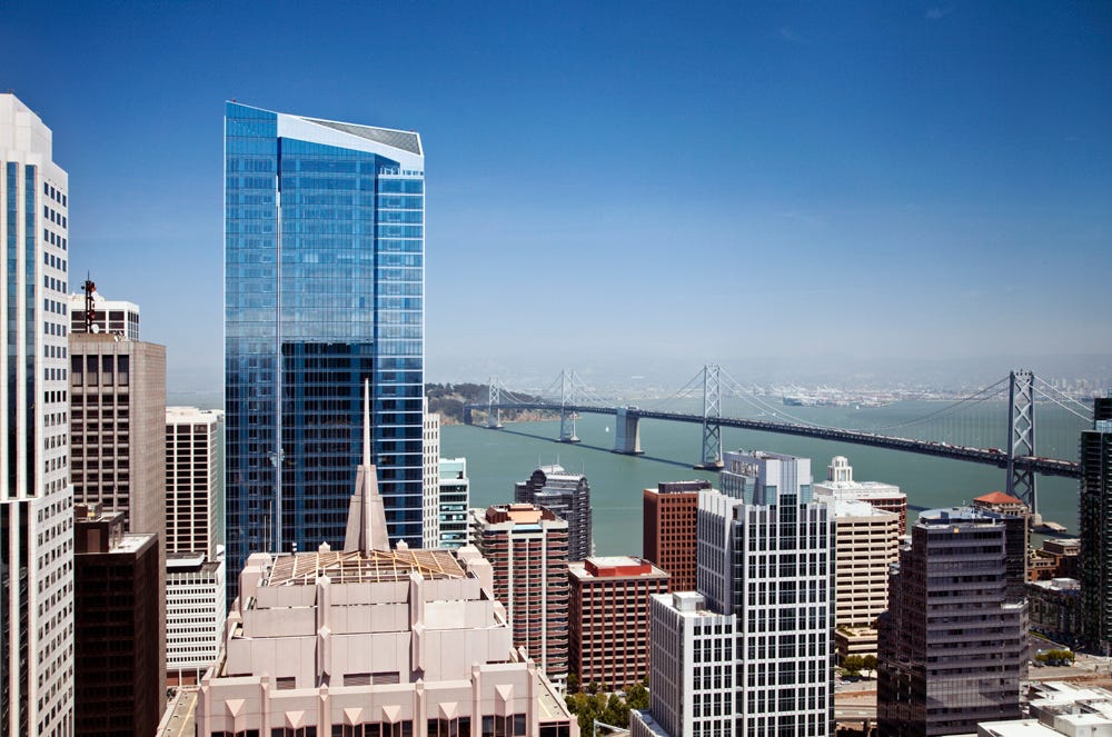 Millennium tower and the san franciso-oakland bay bridge