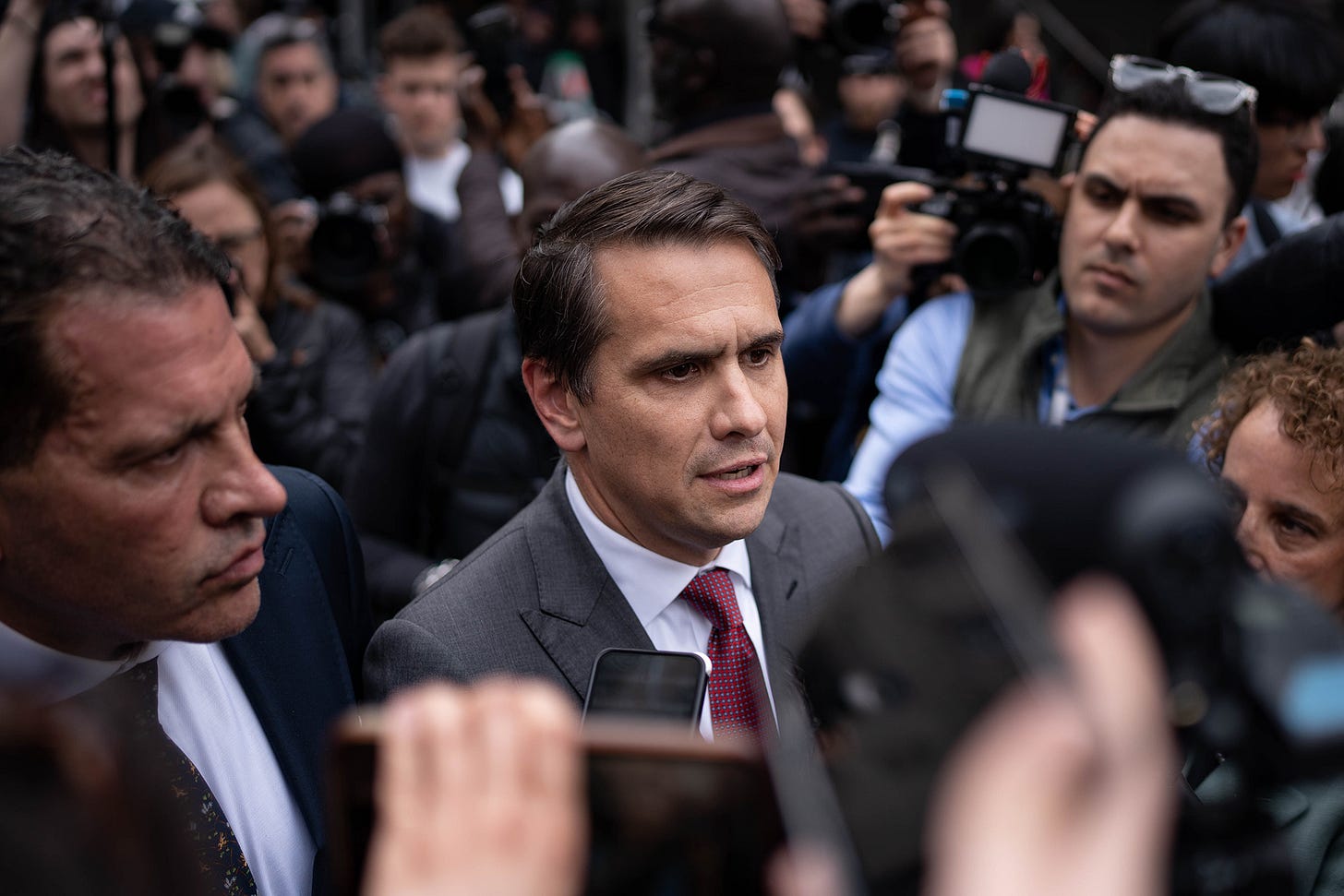 Todd Blanche speaks to the members of the media as he leaves the courthouse in Manhattan, New York on April 4. Todd Blanche speaks to the members of the media as he leaves the courthouse in Manhattan, New York on April 4.