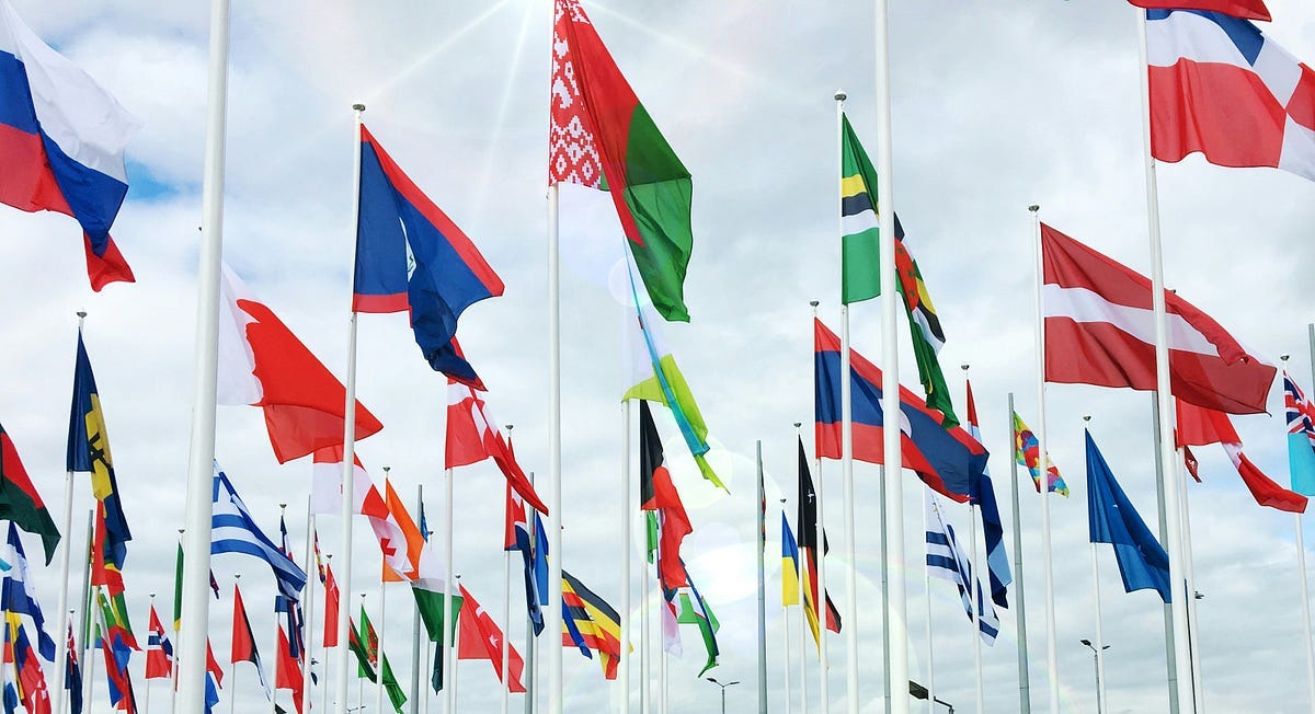 All flags of the world flying together All flags of the world flying together