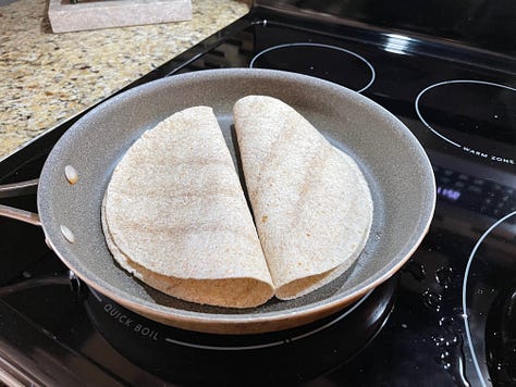 photos of breakfast burritos being made