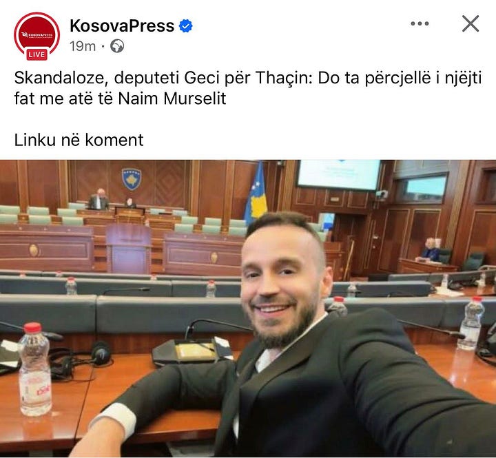 Si e interpretuan deklaratën e deputetit Fatos Geci disa media aleate të rrjetit të Hashim Thaçit