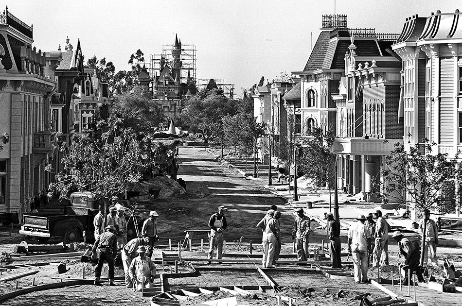 ain Street U.S.A. Disneyland under construction