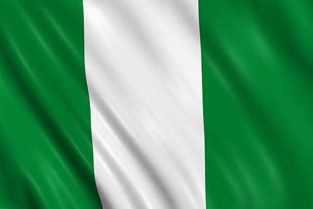 nigerian flag Flag of nigeria waving with highly detailed textile texture pattern nigeria's flag stock pictures, royalty-free photos & images