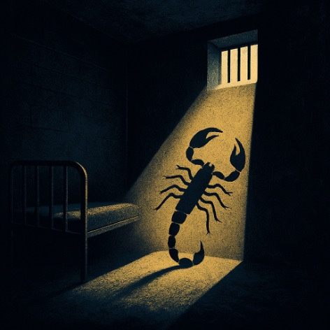 A scorpion shadow in a dark room
Description automatically generated A scorpion shadow in a dark room
Description automatically generated