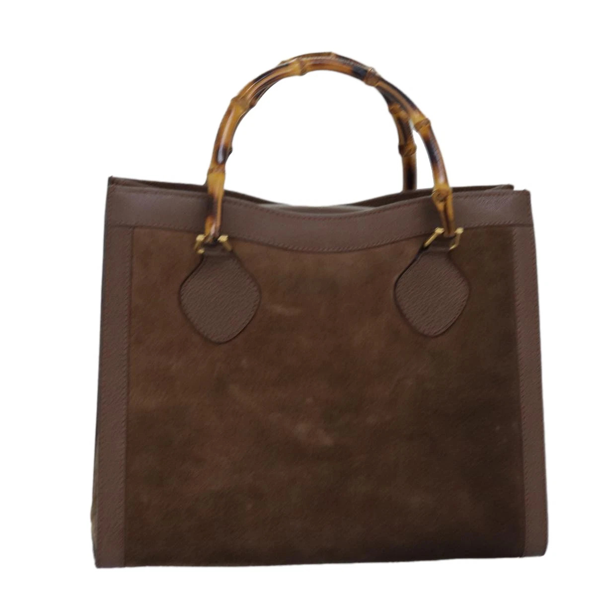 GUCCI Bamboo Tote Bag Suede Brown 002 2853 0260 0 Auth 75116 - Picture 1 of 22