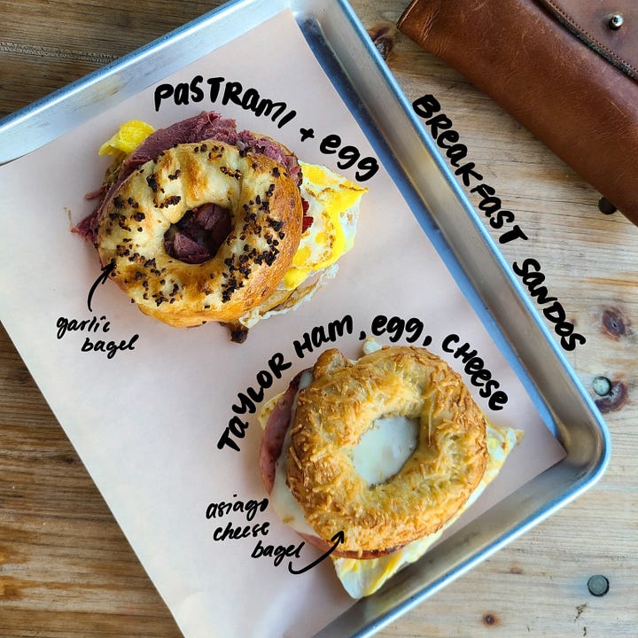 The Good Wurst Company breakfast bagel sandwiches
