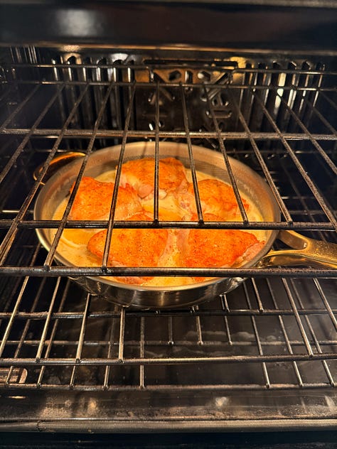 Step-by-step photos for making creamy lemon Boursin chicken and orzo