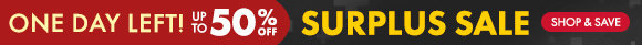 Surplus Sale: Up to 50% Off