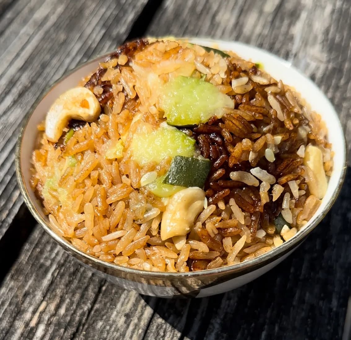 Picture for Rice Cooker Garlic Zucchini Cashew Rice