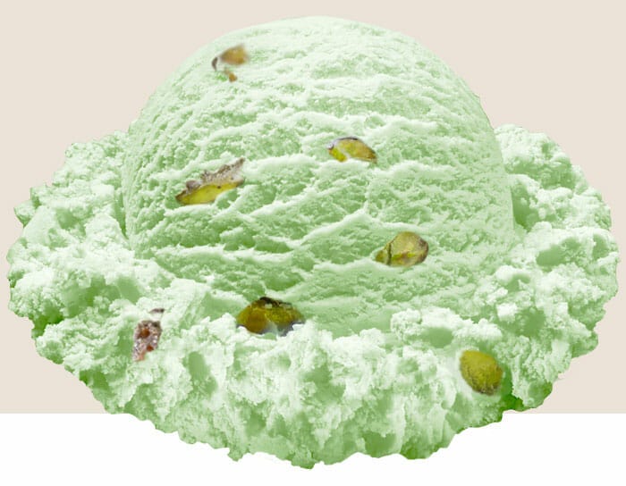 scoop of Pistachio Gelato with crushed pistachios scoop of Pistachio Gelato with crushed pistachios