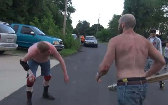 [Screenshot: Murdoch and Gage in a construction conflict]
