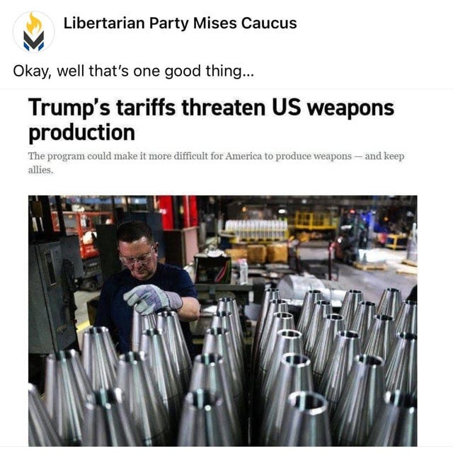 r/libertarianmeme - Tariffs prevent innocent women & children from being bombed by the DMV.